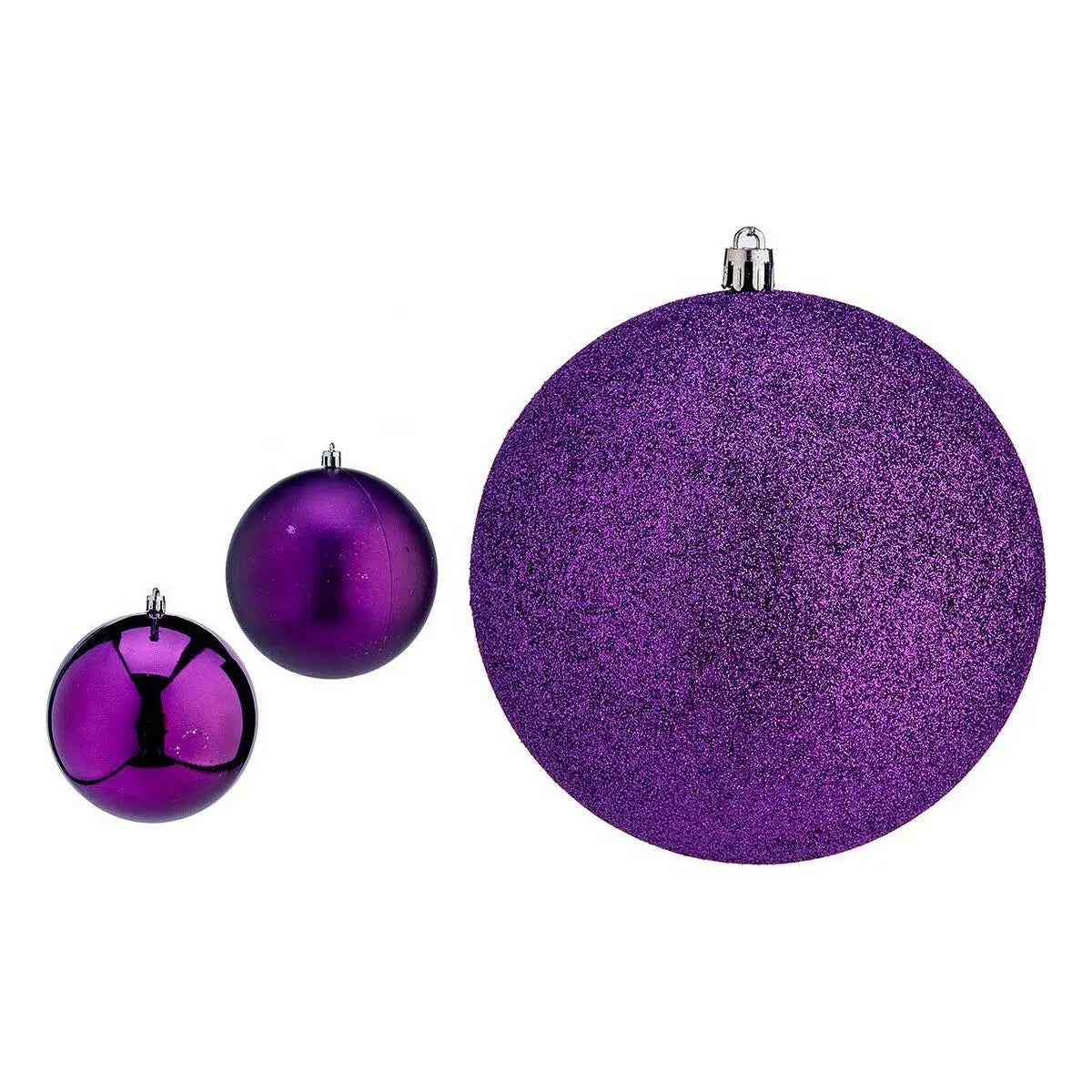 Boules de Noël Ø 12 cm 6 Unités Violet PVC - Sapin Belge