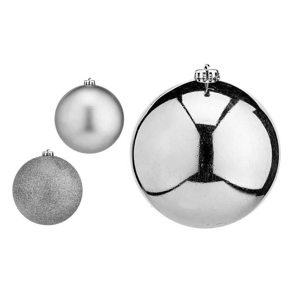 Boules de Noël Ø 15 cm 6 Unités Argenté Plastique - Sapin Belge