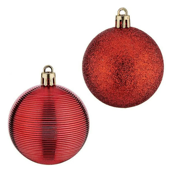 Boules de Noël Ø 6 cm 8 Unités Rouge PVC - Sapin Belge