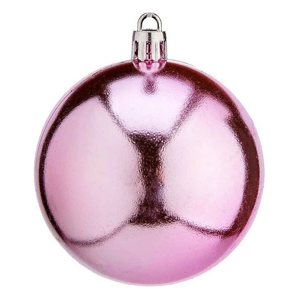 Boules de Noël Ø 7 cm 12 Unités Rose Plastique - Sapin Belge