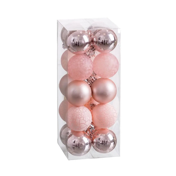 Boules de Noël Rose 5 x 5 x 5 cm (20 Unités) - Sapin Belge