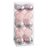 Boules de Noël Rose 8 x 8 x 8 cm (20 Unités) - Sapin Belge