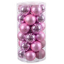 Boules de Noël Rose Plastique 6 x 6 x 6 cm (30 Unités) - Sapin Belge