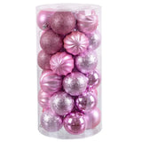 Boules de Noël Rose Plastique 6 x 6 x 6 cm (30 Unités) - Sapin Belge