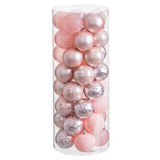 Boules de Noël Rose Plastique 6 x 6 x 6 cm (40 Unités) - Sapin Belge