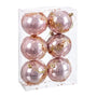 Boules de Noël Rose Plastique 8 cm (6 Unités) - Sapin Belge