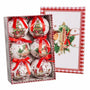 Boules de Noël Rouge Multicouleur Papier Polyfoam 7,5 x 7,5 x 7,5 cm (6 Unités) - Sapin Belge