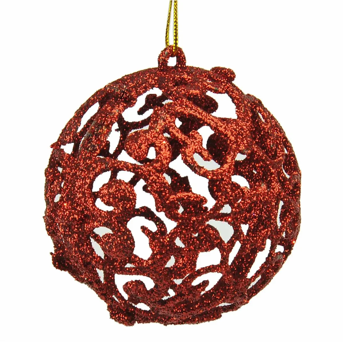 Boules de Noël Rouge Plastique 6 x 6 x 6 cm (12 Unités) - Sapin Belge