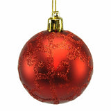 Boules de Noël Rouge Plastique 6 x 6 x 6 cm (12 Unités) - Sapin Belge