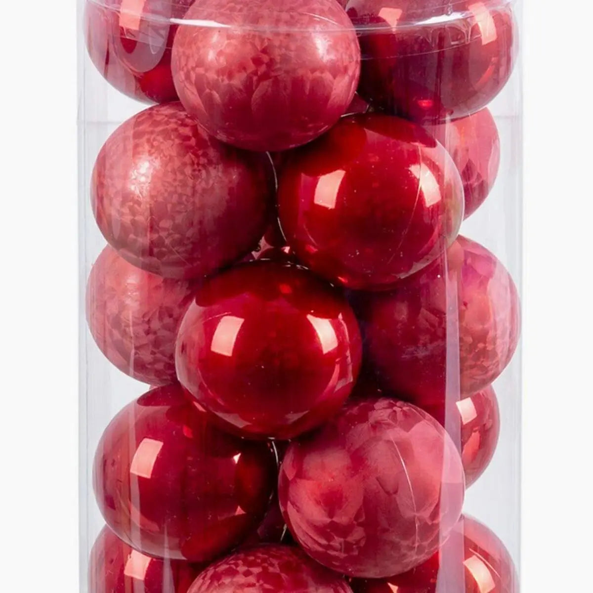 Boules de Noël Rouge Plastique 6 x 6 x 6 cm (20 Unités) - Sapin Belge