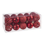 Boules de Noël Rouge Plastique Formes 5 x 5 x 5 cm (20 Unités) - Sapin Belge