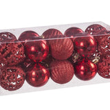 Boules de Noël Rouge Plastique Formes 5 x 5 x 5 cm (20 Unités) - Sapin Belge