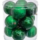 Boules de Noël Vert Plastique 8 x 8 x 8 cm (12 Unités) - Sapin Belge