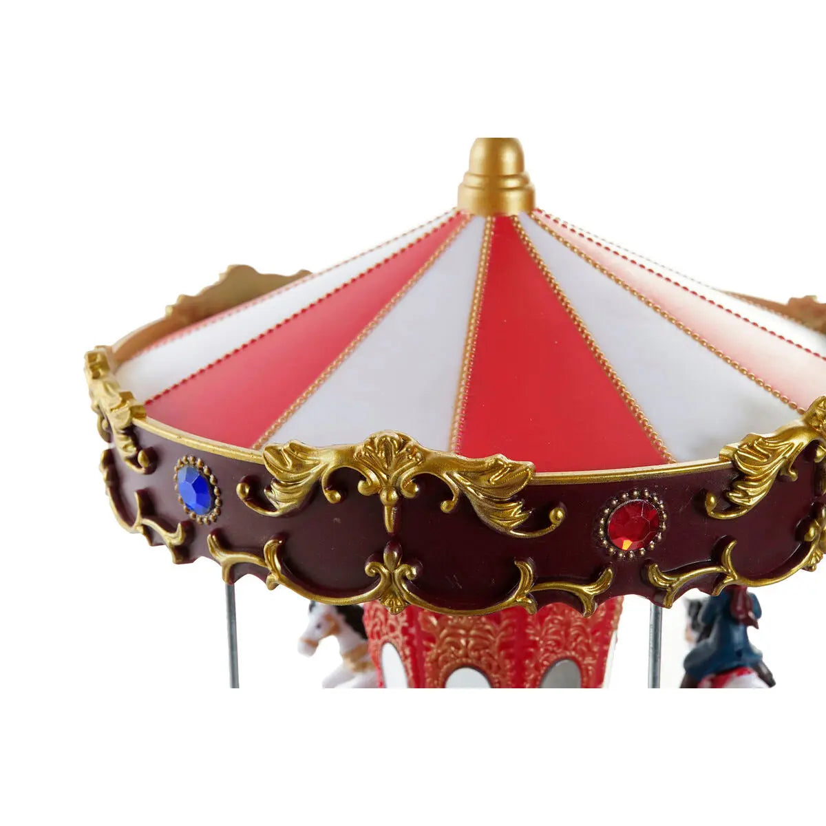 Carrousel avec chevaux DKD Home Decor Lumière LED Multicouleur polypropylène 20,5 x 20,5 x 27 cm (3 Unités) - Sapin Belge