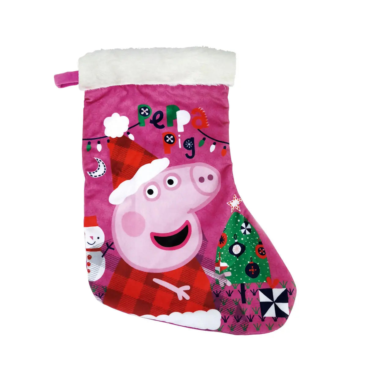 Chaussette de Noël Peppa Pig Cosy corner 42 cm Polyester - Sapin Belge