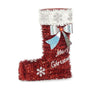 Chaussette de Noël guirlande 18 x 23 x 8 cm Rouge Blanc Plastique polypropylène - Sapin Belge