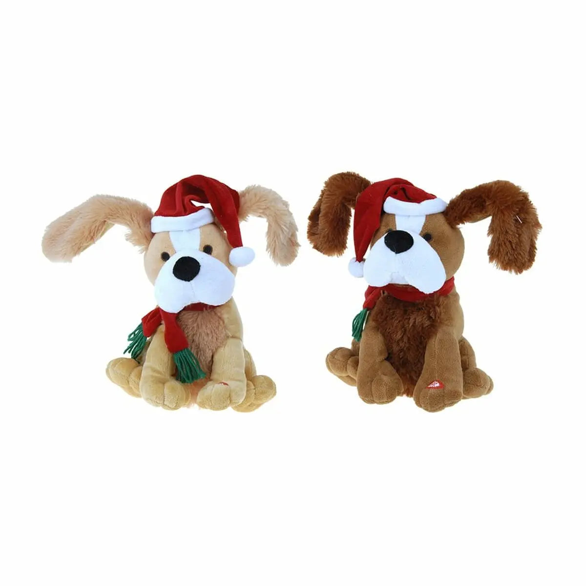 Chien en peluche Noël Mouvement avec son 18,5 x 28 x 25 cm - Sapin Belge