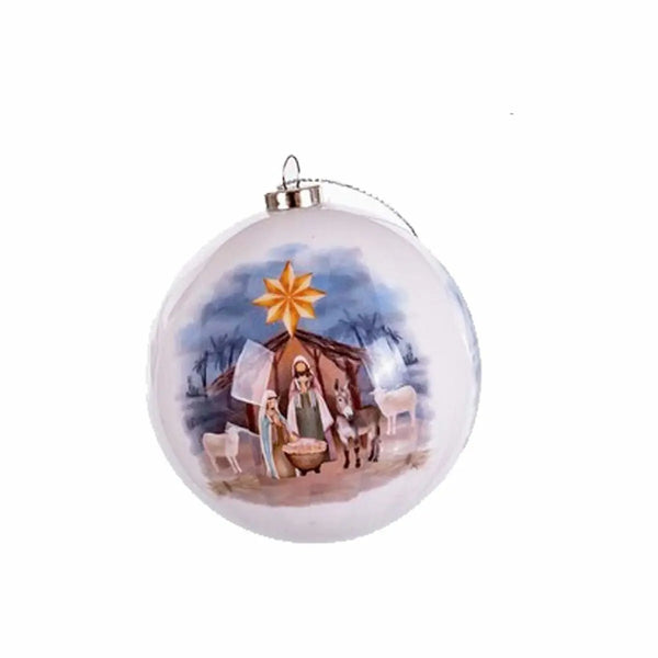 Boules de Noël Multicouleur Papier Polyfoam Naissance/Crèche 7,5 x 7,5 x 7,5 cm (14 Unités) - Sapin Belge