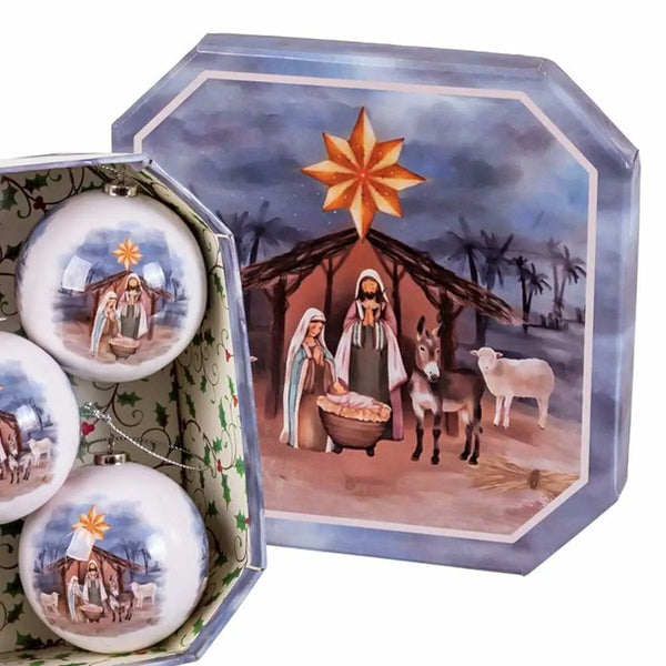 Boules de Noël Multicouleur Papier Polyfoam Naissance/Crèche 7,5 x 7,5 x 7,5 cm (5 Unités) - Sapin Belge