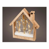 Décoration Bois Lumière LED Petit maison (4,3 x 26 x 27 cm) - Sapin Belge