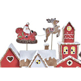 Décorations de Noël DKD Home Decor Maison Blanc Rouge Résine 41 x 7,5 x 27 cm - Sapin Belge