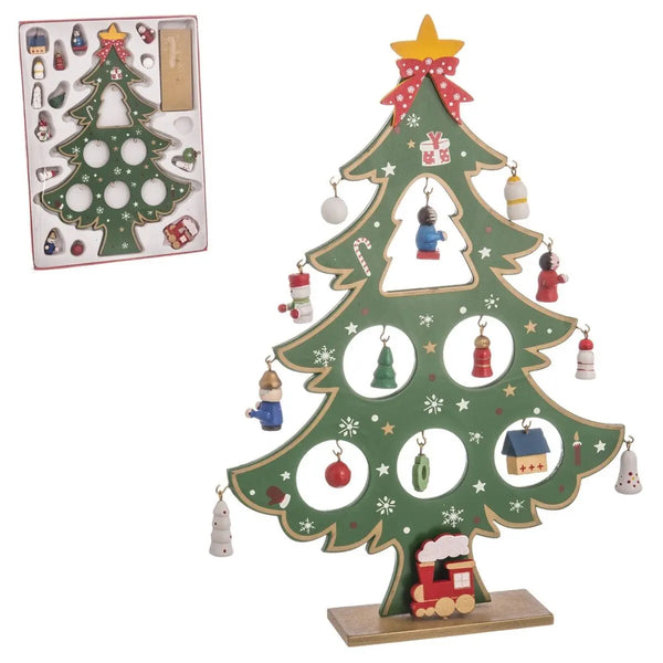 Décorations de Noël Multicouleur Bois MDF Sapin de Noël 26 cm - Sapin Belge