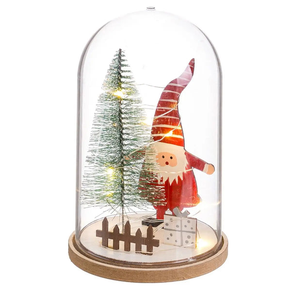 Décorations de Noël Multicouleur Bois Verre 11 x 11 x 18 cm - Sapin Belge