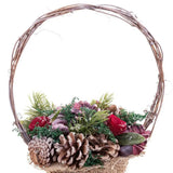 Décorations de Noël Rouge Multicouleur Rotin Plastique Foam Ananas Panier 21 x 21 x 30 cm - Sapin Belge