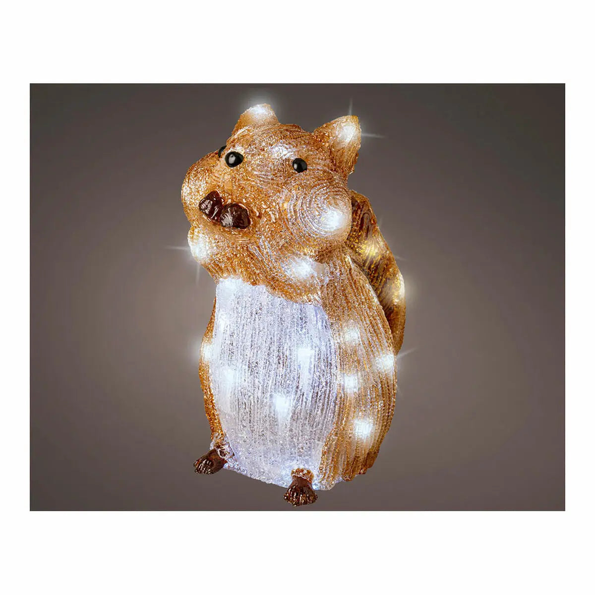 Figurine Décorative Acrylique Lumière LED Écureuil (15 x 27,5 x 26 cm) - Sapin Belge