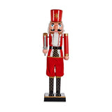 Figurine Décorative Casse-Noisette Noir Musique Rouge Mouvement Extensible Plastique - Sapin Belge