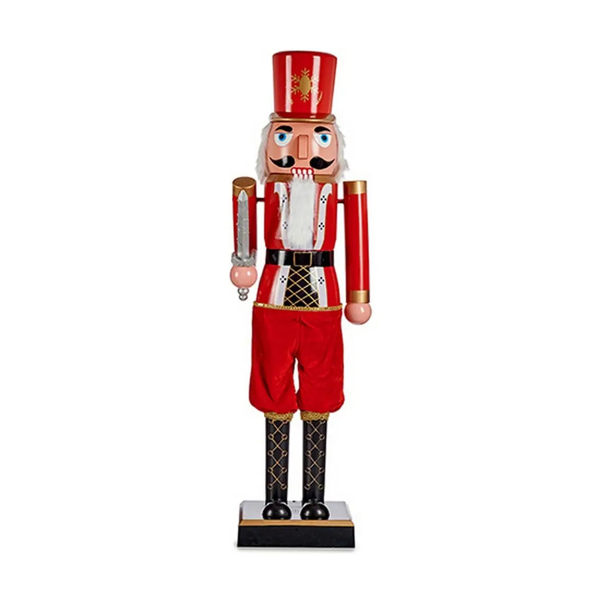 Figurine Décorative Rouge Noir Casse-Noisette 7,5 x 28 x 7,5 cm Plastique - Sapin Belge