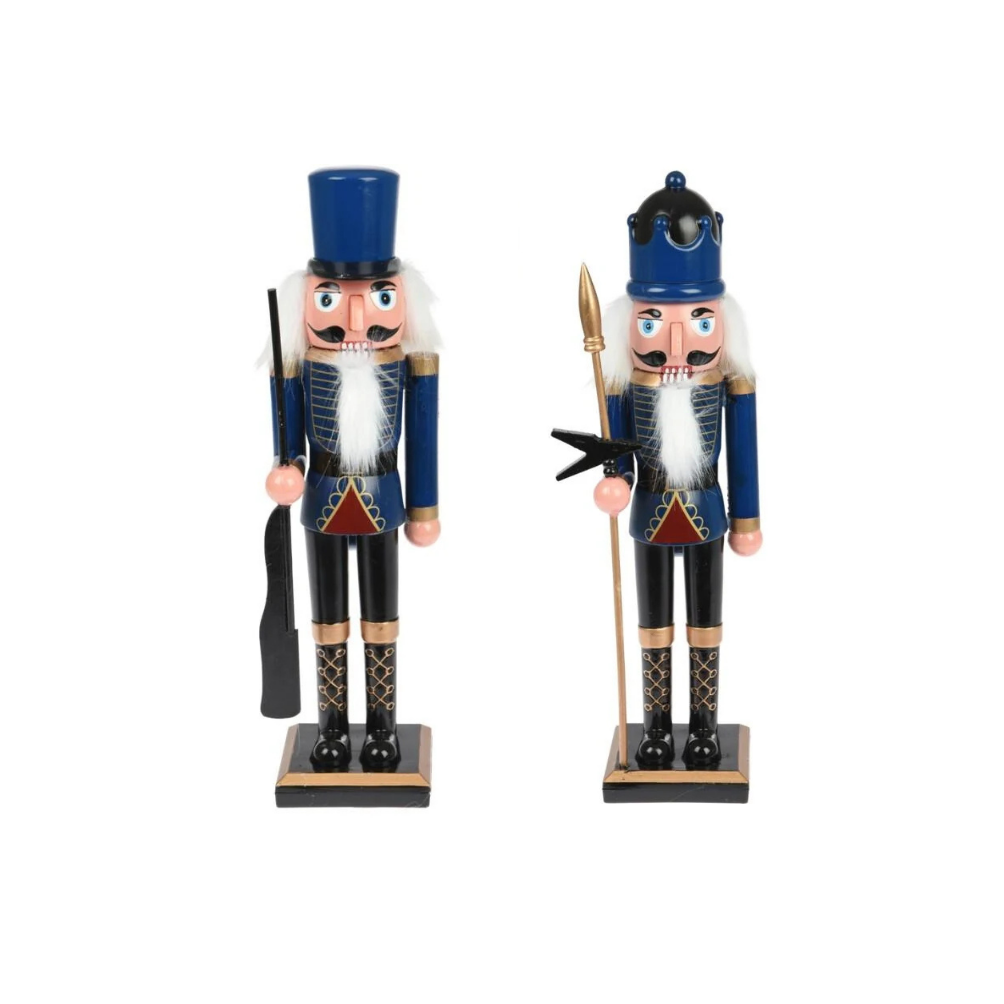 2 Large blue nutcrackers 38cm