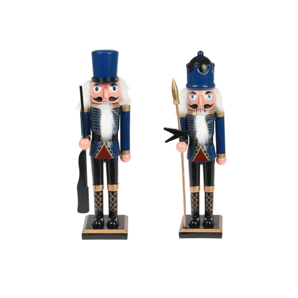 2 Large blue nutcrackers 38cm