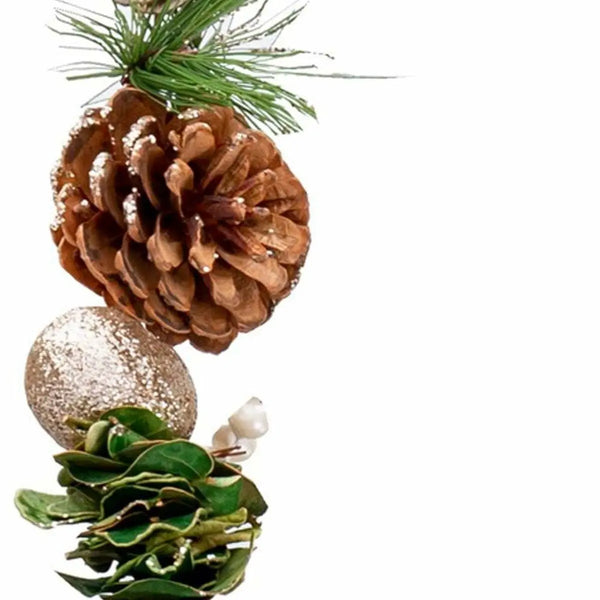 Guirlande de Noël Doré Naturel Plastique Foam Ananas 150 cm - Sapin Belge