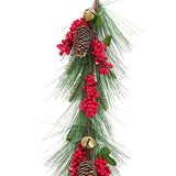 Guirlande de Noël Rouge Vert Plastique Ananas 140 cm - Sapin Belge