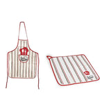 Lot Tablier Tissu de cuisine 60 x 0,3 x 80 cm Rouge Blanc 80 % coton 70 % coton (2 pcs) - Sapin Belge