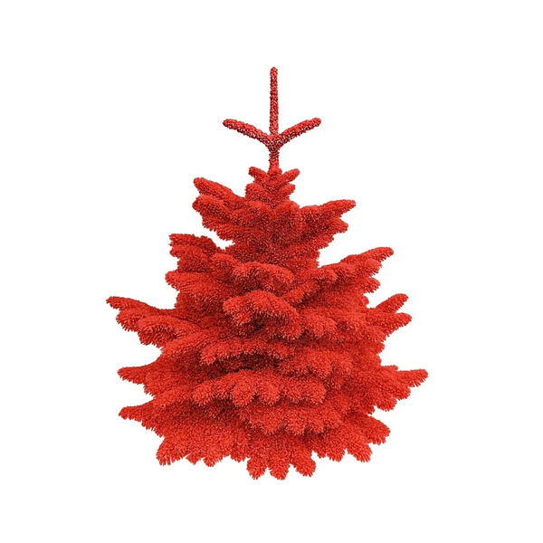 Sapin de Noël Nordmann floqué rouge