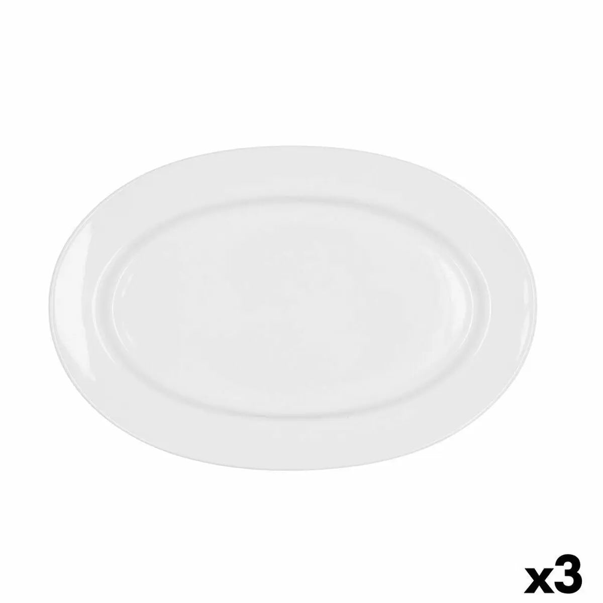 Plat à Gratin Bidasoa Glacial Céramique Blanc (32 x 22 cm) (Pack 3x) - Sapin Belge