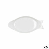 Plat à Gratin Quid Gastro Céramique Blanc (32.5 x 15,5 x 2,5 cm) (Pack 6x) - Sapin Belge