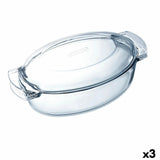 Plat de Four Pyrex Classic Avec couvercle Ovale 39 x 23 x 15 cm Transparent verre (3 Unités) - Sapin Belge