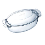 Plat de Four Pyrex Classic Avec couvercle Ovale 39 x 23 x 15 cm Transparent verre (3 Unités) - Sapin Belge