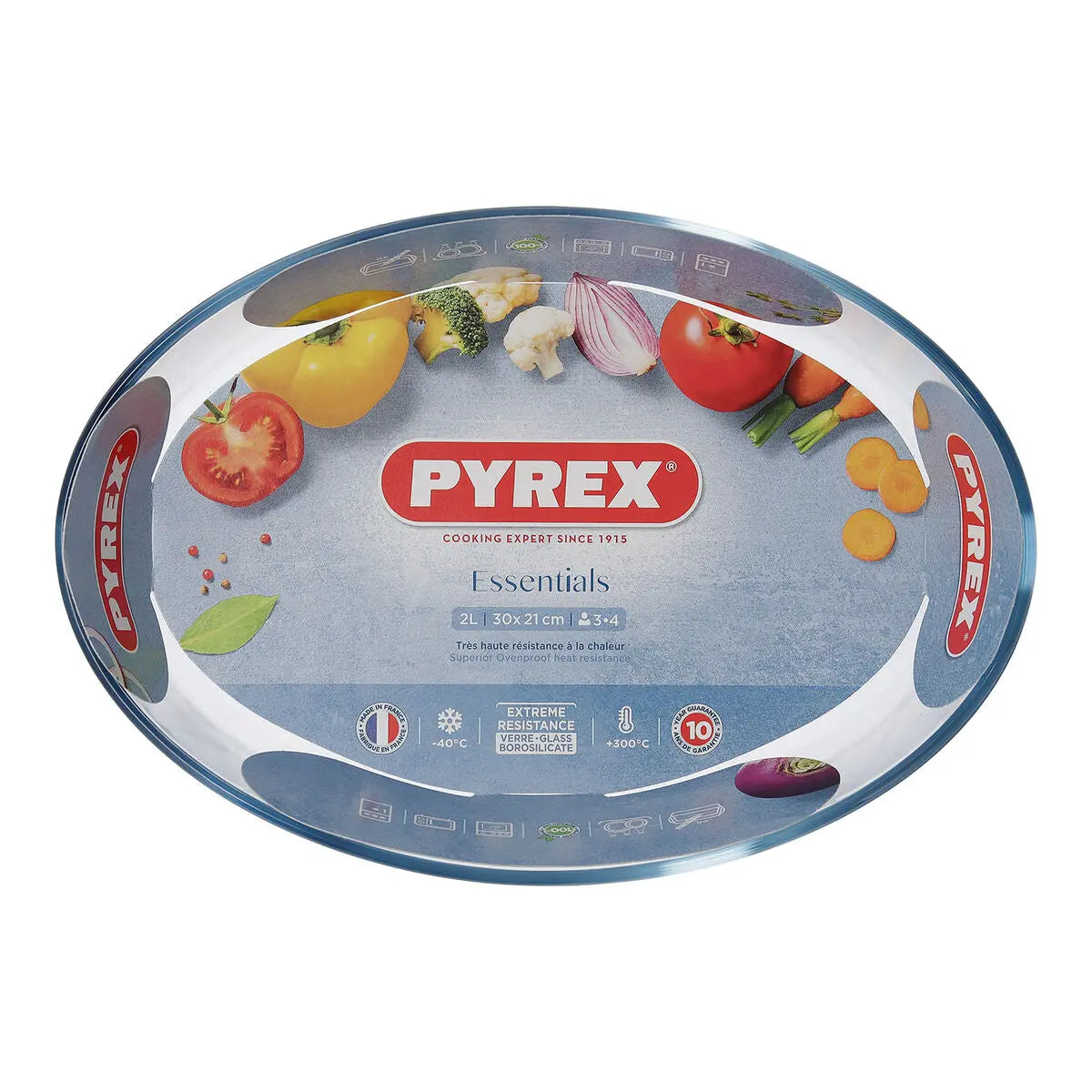 Plat de Four Pyrex Classic Ovale 30 x 21 x 7 cm Transparent verre (4 Unités) - Sapin Belge