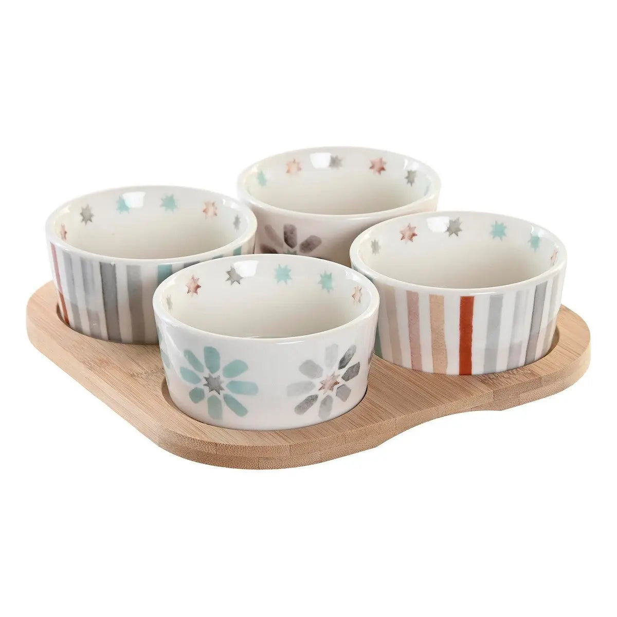 Plateau apéritif DKD Home Decor 19,7 x 19,7 x 1 cm Multicouleur Grès - Sapin Belge