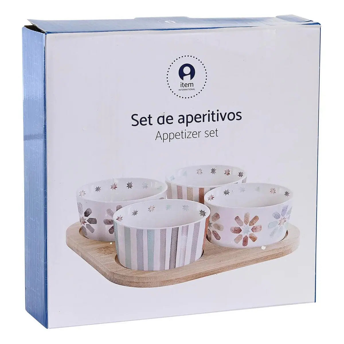 Plateau apéritif DKD Home Decor 19,7 x 19,7 x 1 cm Multicouleur Grès - Sapin Belge