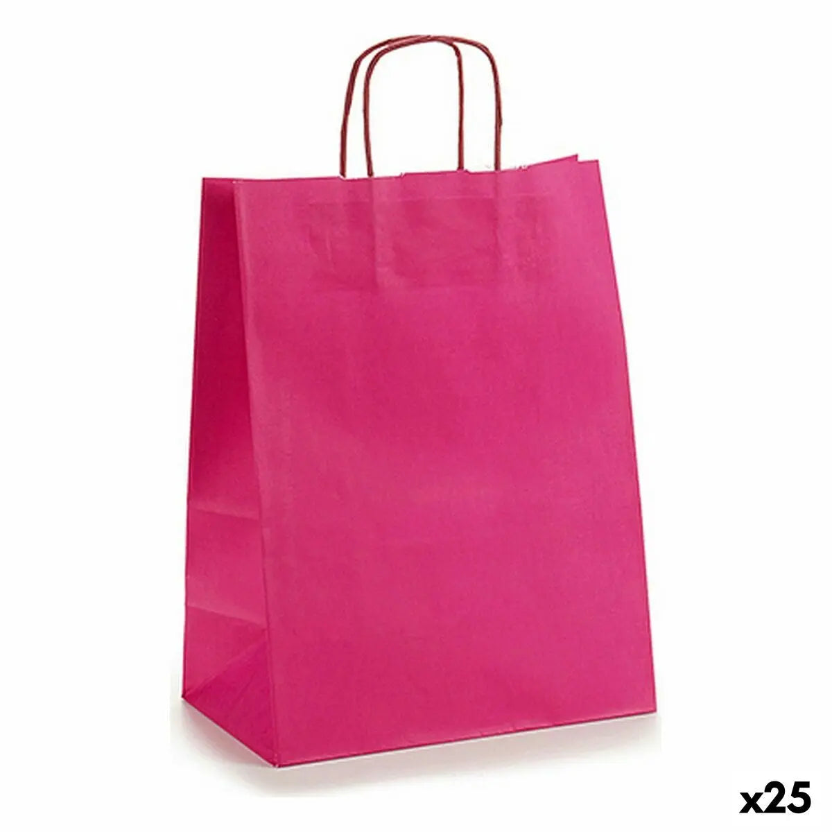 Sac en papier 24 x 12 x 40 cm Rose (25 Unités) - Sapin Belge