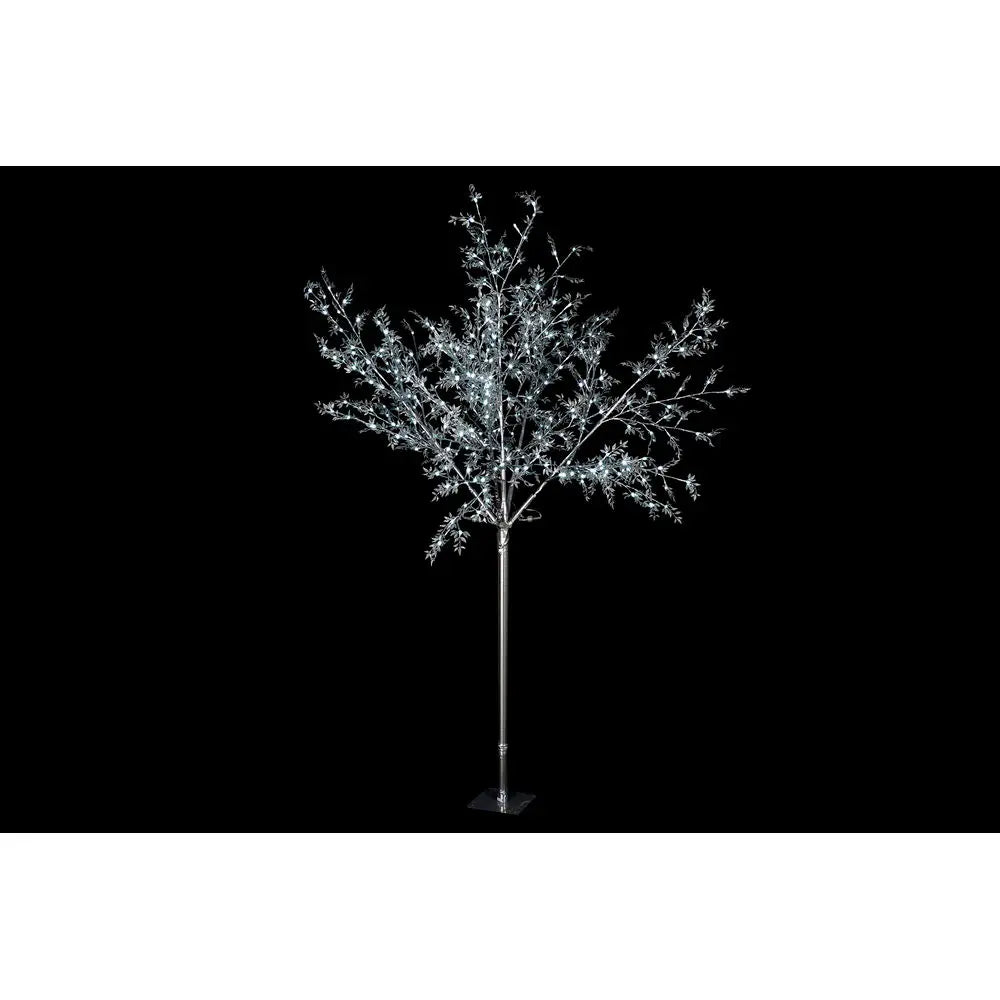 Sapin de Noël DKD Home Decor Blanc Argenté Métal Plastique 120 x 120 x 220 cm - Sapin Belge