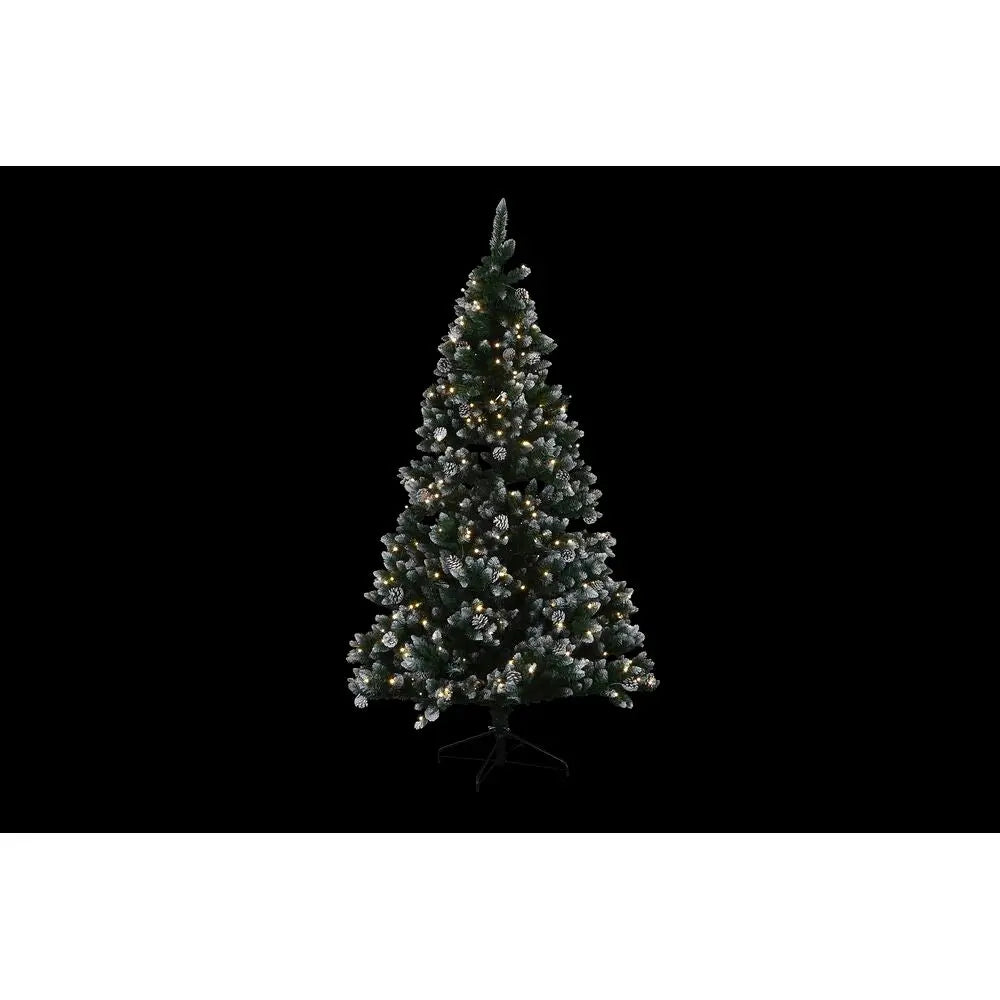 Sapin de Noël DKD Home Decor Lumière LED Vert Métal Polyéthylène 130 x 130 x 218 cm - Sapin Belge