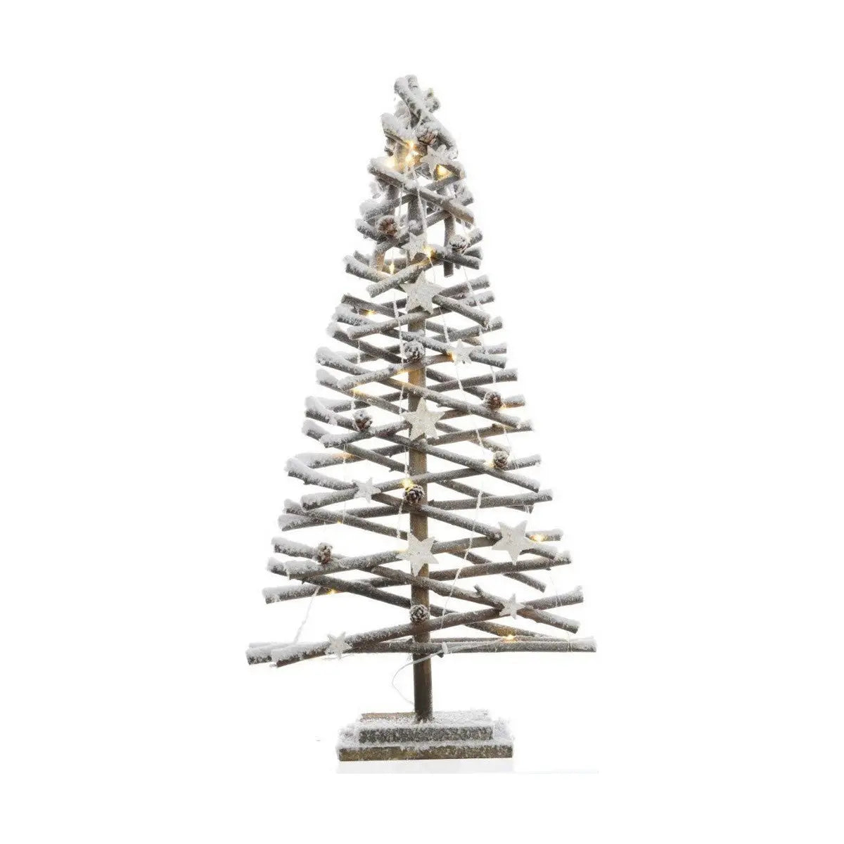 Sapin de Noël Decoris Enneigé Multicouleur Rotin 80 cm (3 Unités) - Sapin Belge