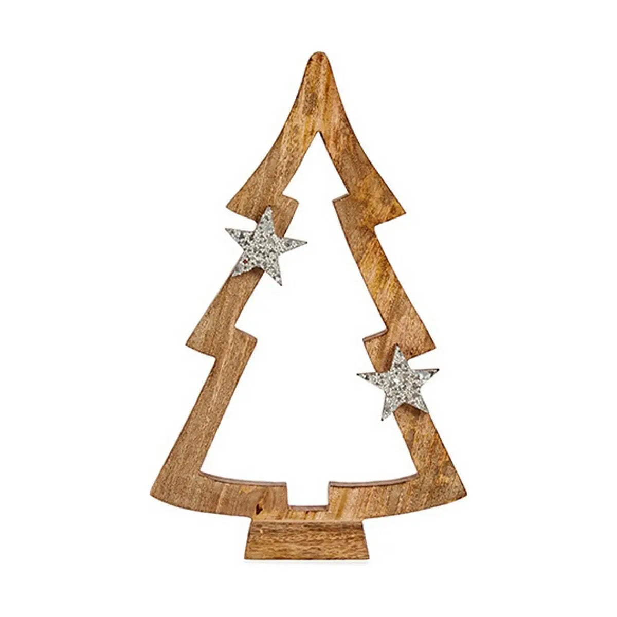 Sapin de Noël Marron silhouette 7 x 50 x 32 cm Argenté Bois - Sapin Belge