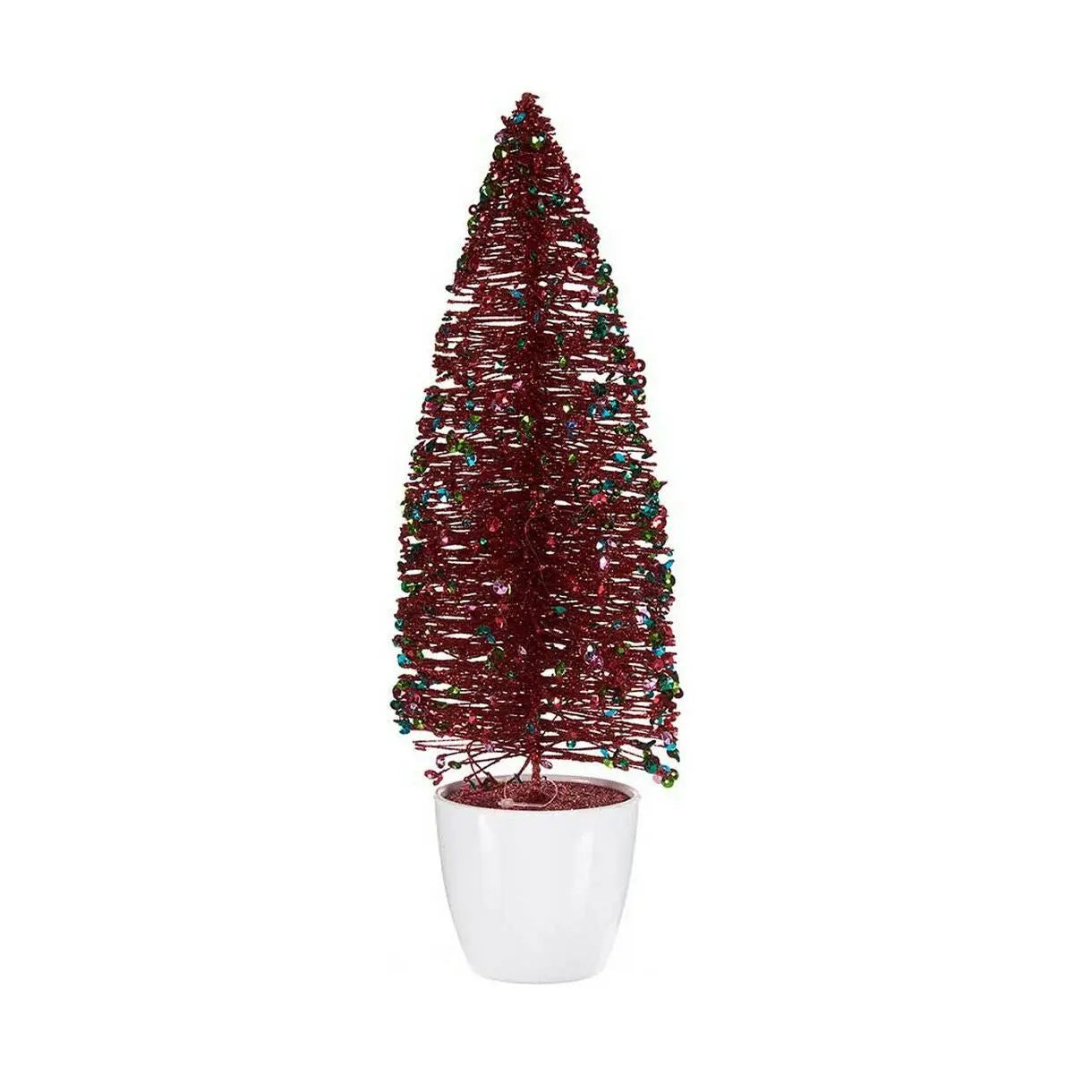 Sapin de Noël Moyen 10 x 33 x 10 cm Rouge Bleu Doré Plastique - Sapin Belge